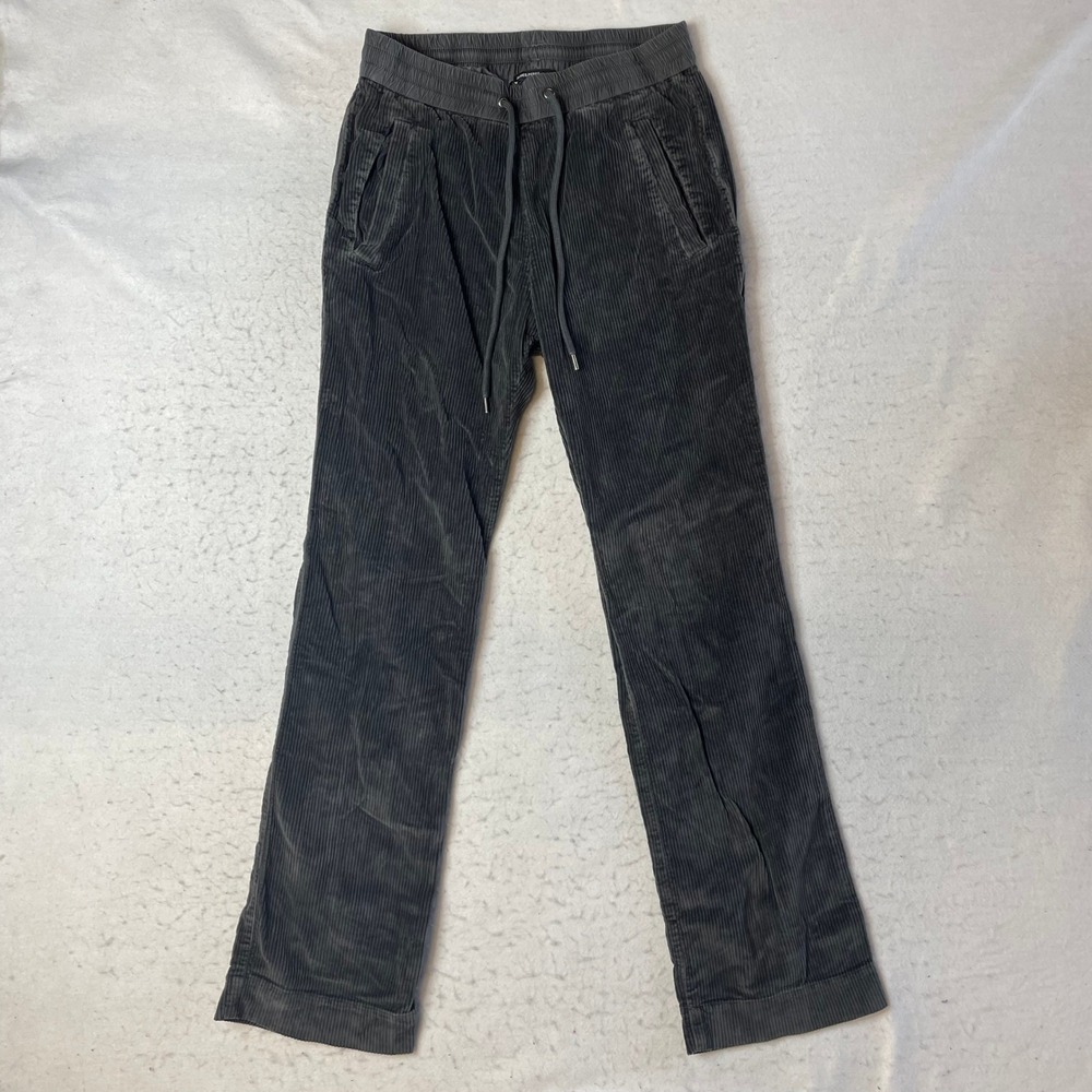 James Perse Corduroy Jogger Pants Womens 0 Gray Elastic Drawstring Waist Casual